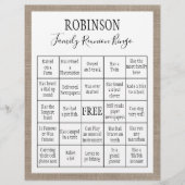 Family Reunion Burlap  Bingo Game Kaart (Voorkant)