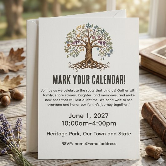 Family Reunion Celebration Invitation Kaart