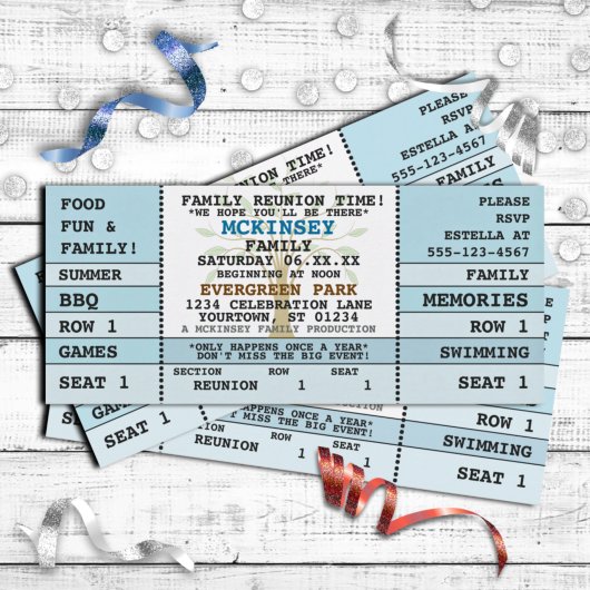 Family Reunion Concert Ticket Invitation Kaart