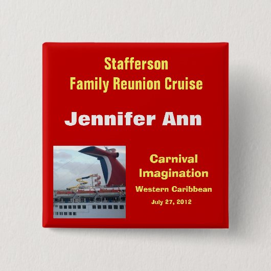Family Reunion Cruise Badge-CIM2N Vierkante Button 5,1 Cm (Voorkant)
