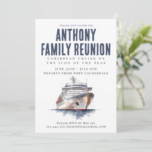 Family Reunion Cruise Vacation  Kaart (Staand voorkant)