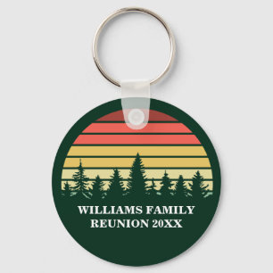 Family Reunion Custom Forest Camping Trip Sunset Sleutelhanger