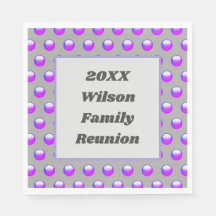Family Reunion Dinner Paars Modern Polka Dot Servet