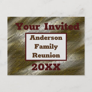 Family Reunion Elegant Golden Abstracte Uitnodigin Briefkaart