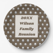 Family Reunion Elegant Silver Polka Dot Patroon