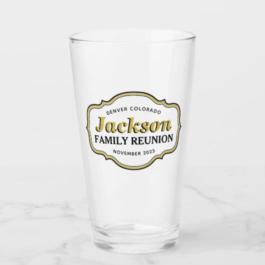 Family Reunion Event Party Souvenir Pint Glass Glas (Voorkant)
