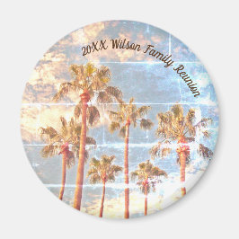 Family Reunion Faded Foto Palm Trees Island Magneet