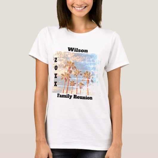 Family Reunion Faded Foto  Palms Keepomwille T-shirt (Voorkant)