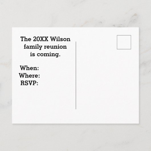 Family Reunion Faded Island Foto nodigt uit Briefkaart (Achterkant)