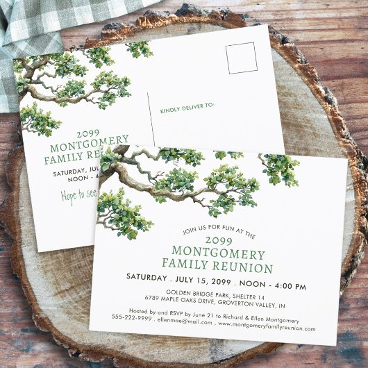 Family Reunion Family Tree Branch Briefkaart