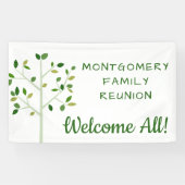 Family Reunion Family Tree gepersonaliseerd herbru Spandoek (Horizontaal)