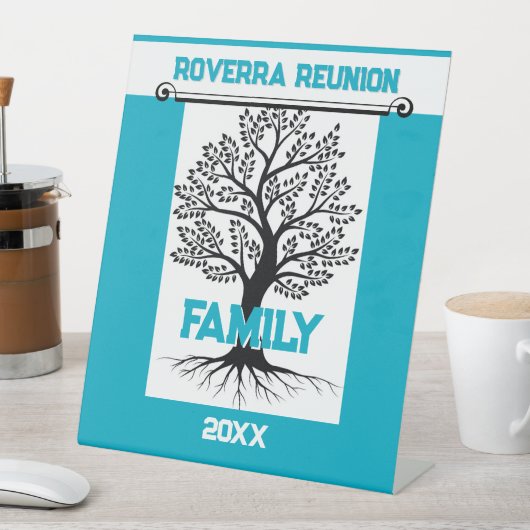 Family Reunion Fun!! Custom Reunion Reclamebord Met Voetstuk (Insitu)