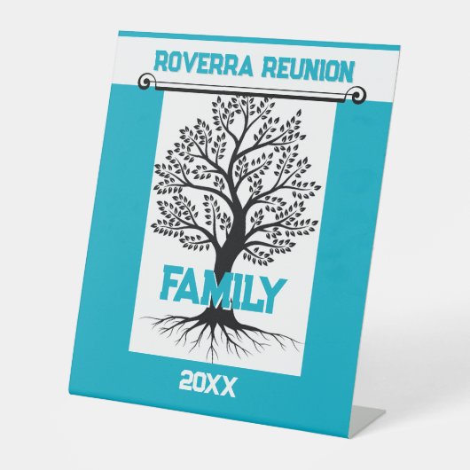 Family Reunion Fun!!  Custom Reunion  Reclamebord Met Voetstuk (Voorkant)