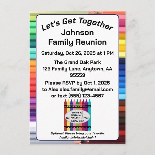 Family Reunion Fun Invitation Enclosure Card Informatiekaartje (Voorkant)