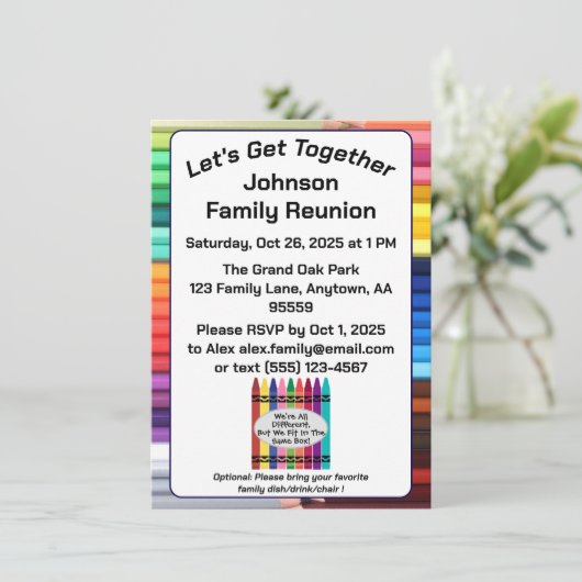 Family Reunion Fun Invitation Enclosure Card Informatiekaartje (Staand voorkant)