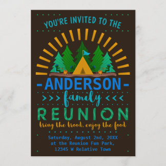Family Reunion Funny Camping Summer Party Kaart