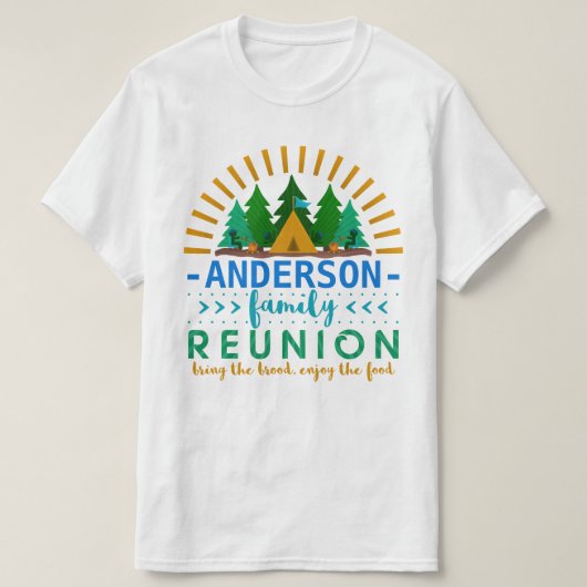 Family Reunion Funny Camping Sun Ray | Aangepaste  T-shirt (Design voorkant)