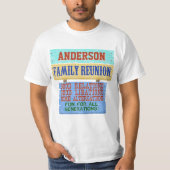 Family Reunion Funny Wooden Sign | Aangepaste naam T-shirt (Voorkant)