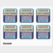 Family Reunion Funny Wooden Sign | Aangepaste naam Vierkante Sticker (Vel)