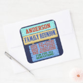 Family Reunion Funny Wooden Sign | Aangepaste naam Vierkante Sticker (Envelop)