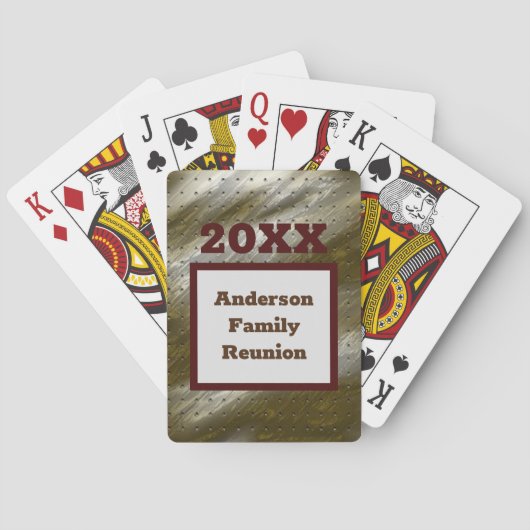 Family Reunion Games Gold Silver Abstract Striped Pokerkaarten (Achterkant)