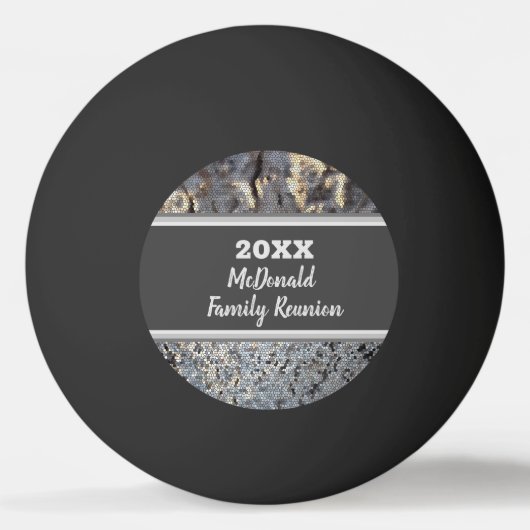 Family Reunion Games Snakeskin Pattern Gray Mosaic Pingpongbal (Voorkant)