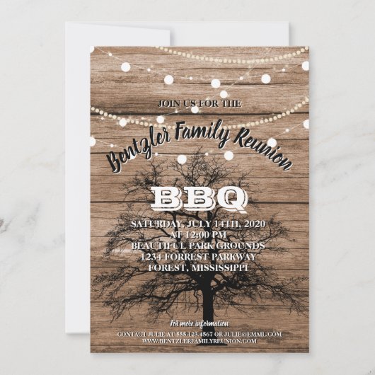 Family Reunion Genealogie BBQ Tree Gathering Kaart (Voorkant)