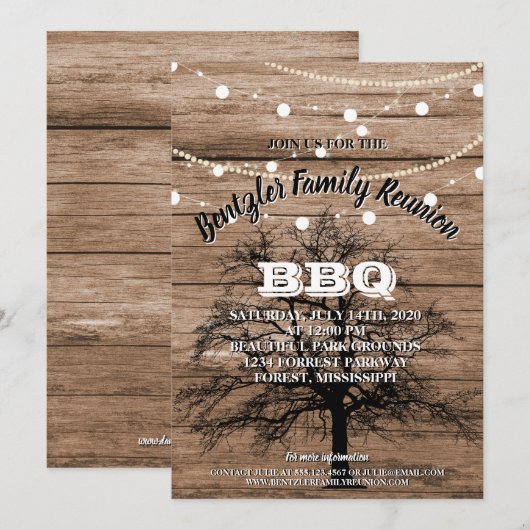 Family Reunion Genealogie BBQ Tree Gathering Kaart (Voorkant / Achterkant)