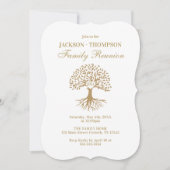 Family Reunion gold and white Invitation Kaart (Voorkant)
