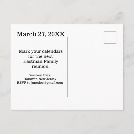 Family Reunion Gold Black Monogram E Uitnodiging (Achterkant)