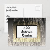 Family Reunion Gold en Silver Stripes Invitation Briefkaart (Voorkant / Achterkant)
