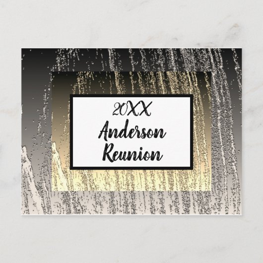 Family Reunion Gold en Silver Stripes Invitation Briefkaart (Voorkant)