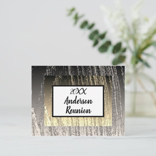 Family Reunion Gold en Silver Stripes Invitation Briefkaart (Staand voorkant)