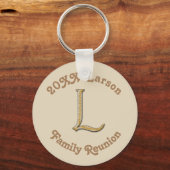 Family Reunion Gold Letter L Monogram Keepomwille Sleutelhanger (Voorkant)