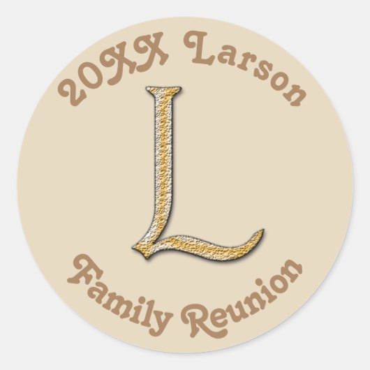 Family Reunion Gold Silver Letter L Monogram Ronde Sticker (Voorkant)