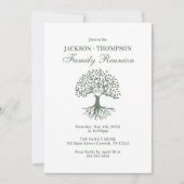 Family Reunion Green and white Invitation Kaart (Voorkant)