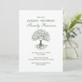 Family Reunion Green and white Invitation Kaart (Staand voorkant)