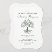 Family Reunion Green and white Invitation Kaart (Voorkant / Achterkant)