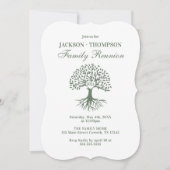 Family Reunion Green and white Invitation Kaart (Voorkant)