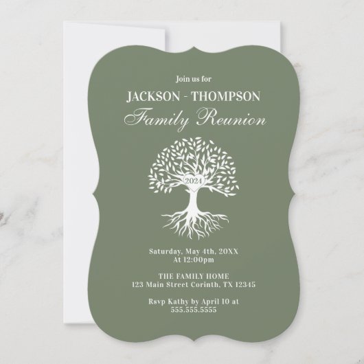 Family Reunion green Invitation Kaart (Voorkant)