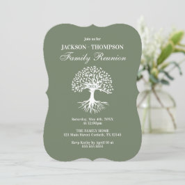 Family Reunion green Invitation Kaart