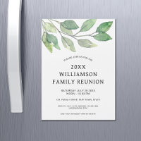Family Reunion Green Magnetic Invitation Kaart