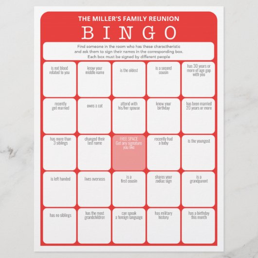 Family Reunion Ice Breaker 2 in 1 games Flyer (Voorkant)