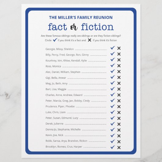 Family Reunion Ice Breaker 2 in 1 games Flyer (Achterkant)