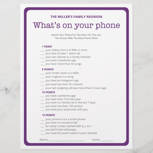 Family Reunion Ice Breaker 2 in 1 games Flyer (Voorkant)