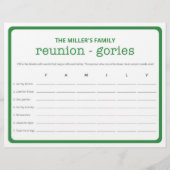 Family Reunion Ice Breaker 2 in 1 games Flyer (Achterkant)
