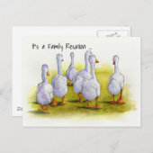 Family Reunion Invitation, Gese Group, Waterverf Briefkaart (Voorkant / Achterkant)