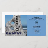 Family Reunion Invitations Ocean strand Blue Waves (Voorkant / Achterkant)