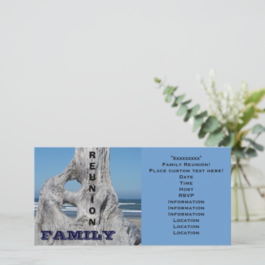 Family Reunion Invitations Ocean strand Blue Waves (Staand voorkant)
