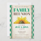 Family Reunion Invite, Sunflower, Green Kaart (Voorkant)